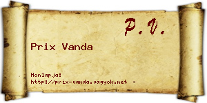 Prix Vanda névjegykártya